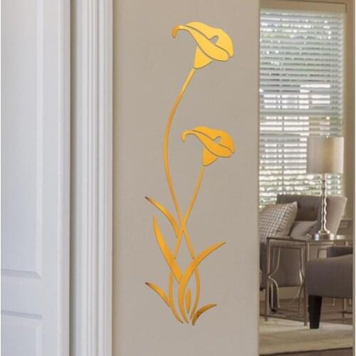3D Diy Flower Shape Acrylic Wall Sticker Modern Stickers Decoration Living Room Removable Mural Wallpaper Art Decals Home Decor