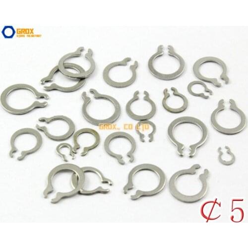 500 Pieces 5mm 304 Stainless Steel External C Circlip Retaining Ring