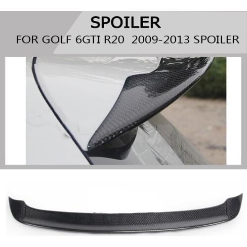 Golf 6 carbon fiber Auto Car black Spoiler Wing Lip for Volkswagen Golf 6 gti r20 2009-2013 not fit for golf standard
