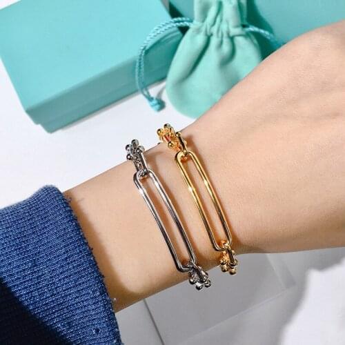 Silver Color Adjusted Size U Shape Style Thick Chain Bracelet Bracelets For Men Women Fashion Jewelry