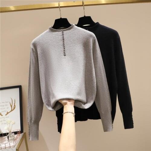 Black Long Sleeved Turtleneck Plus Size Korean Autumn Elegant Fashion Blouses And Tops WomenS Oversize T-Shirt Clothing 2021