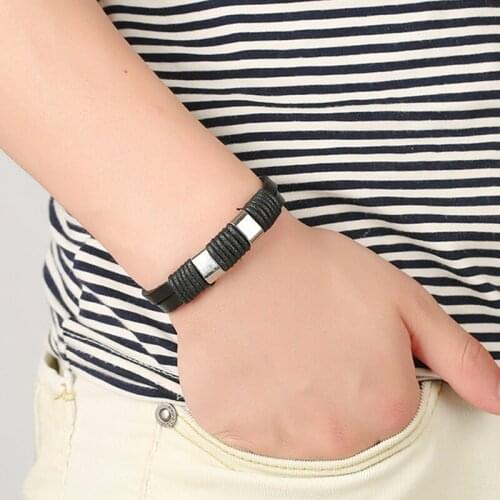 CIBOCIBO New Luxury Men Bracelet 2021 Vintage High Quality Leather Bracelet Men Wristband Trendy Simple Pulsera Hombre Men Gifts