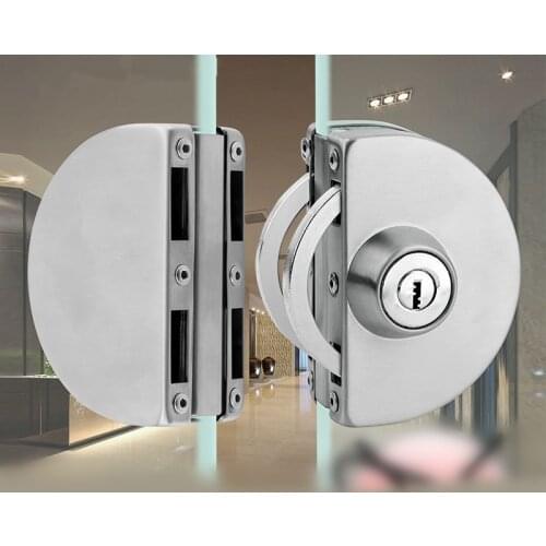 1 Set Double Open Glass Door Lock Stainless Steel Double Bolt Sliding Door Lock 10-12mm Office Glass Safety