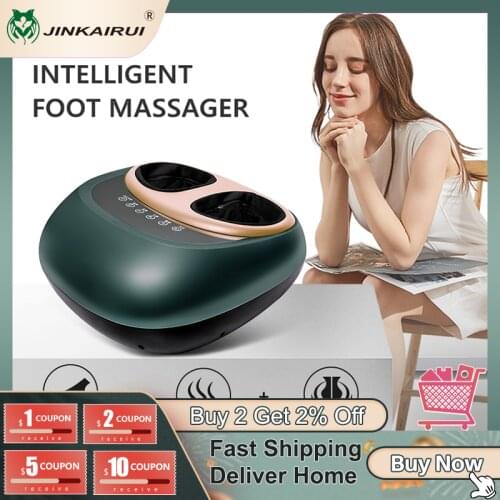 Jinkairui Electric Foot Massage Machine Shiatsu Deep Knead Air Compression For Health Care Infrared Heating Therapy Anti-stress