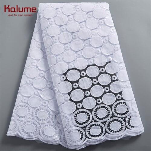 Kalume White French Tulle Lace Fabric 2021 Fabrics High Quality African Milk Silk Lace Fabric For Party Wedding Sewing H2416