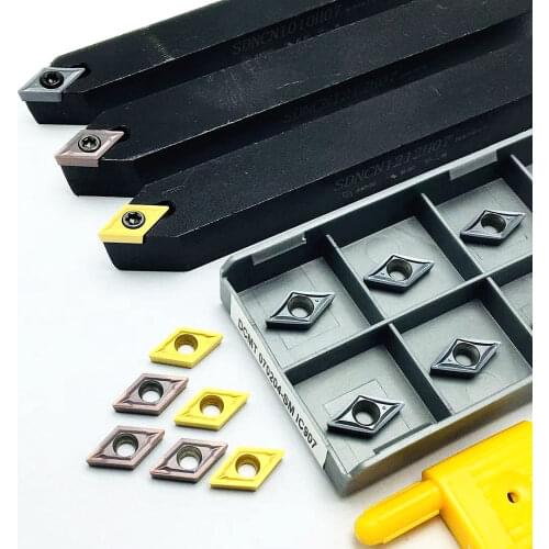 10PCS carbide insert DCMT070204 VP15TF UE6020 US735 for SDNCN1010H07 SDNCN1212H07 SDNCN1616H07 CNC lathe cutting tool holder