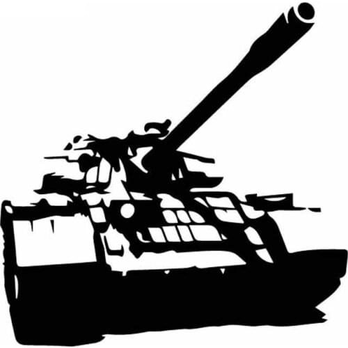 Cool Tank Pattern Car Decals High Quality Car Window Decoration Personality Pvc Waterproof Decals Black/white, 18cm*18cm