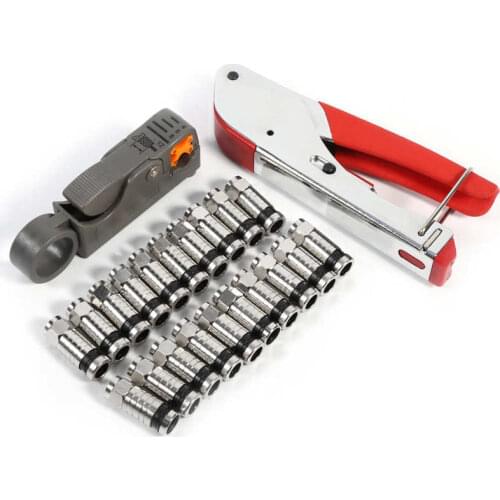 Compression Tool Kit F RCA RG58 Connector Fitting Coaxial Crimper Cable Coax Crimping Plier