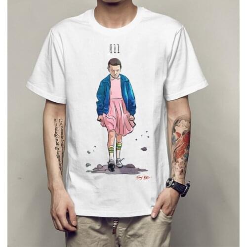 Cosplaydiy Stranger Things Cosplay Costume T-Shirt Adult 3D Pringting Casual Strange Things 11 Cotton T-Shirt L320