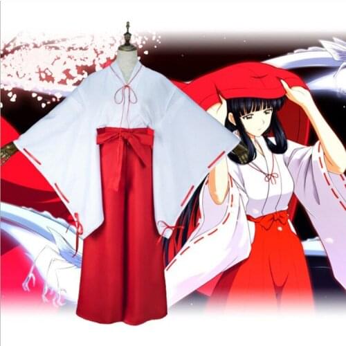 InuyashaKikyo cosplayAnime costume Inuyasha Miko Kikyo cos clothing Japanese Kimono