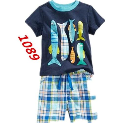Summer Toddler Baby Boys Animal Cartoon Cotton Pajamas Sets Short Sleeve T-shirt+Pants Shorts Girls Clothing Sleepwear Pyjamas