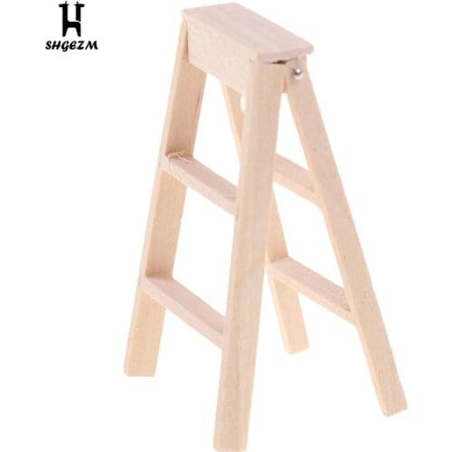 Dollhouse Miniature Wooden Ladder Staircase Room Fairy Garden Accessories Decoration