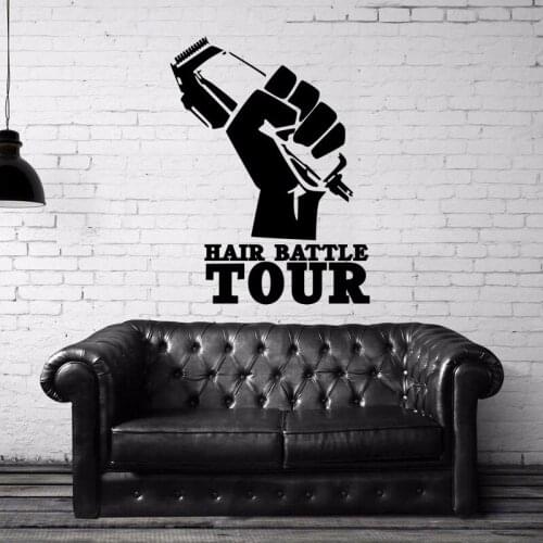 Hair Battle Tour Hair Salon Wall Decal Beauty Salon Sticker Barber Shop Vinyl Wall Decals Mural Hairdresser Glass Window Sticker