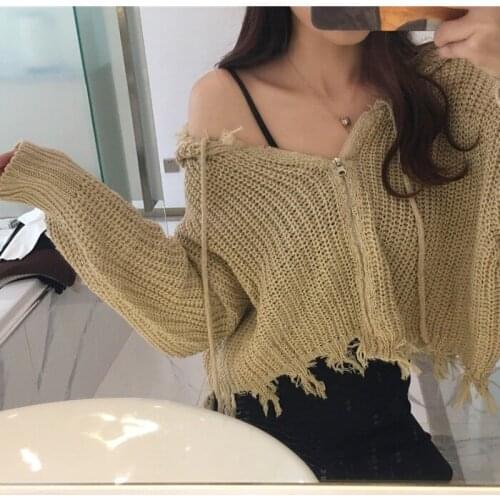 New 2021 Spring Zipper Tassel Fashion Jacket Women Sexy Hollow Cardigan Women Loose and Versatile Short Coat Office Lady Clothes