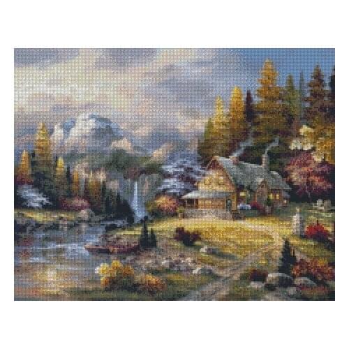 Top new Embroidery Counted Cross Stitch Kits Needlework Crafts 14 ct DMC DIY Arts Handmade Decor -dream house 3