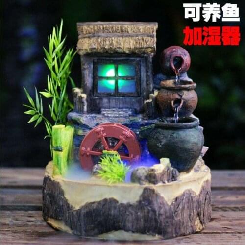 The office desktop water aquarium decoration features creative Feng Shui lucky wheel Home Furnishing decorative ornaments