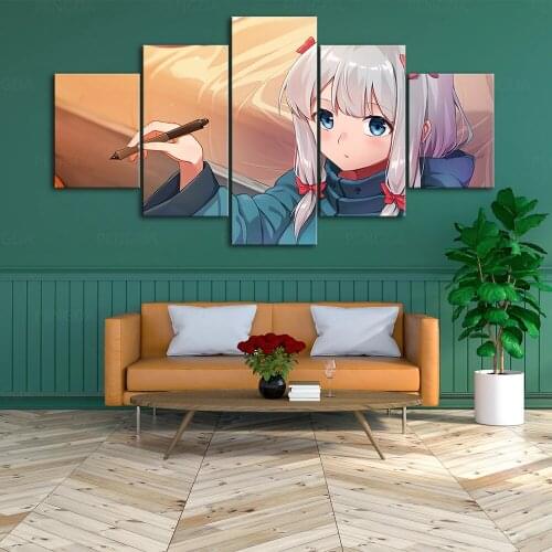 Canvas Prints Poster Eromanga Sensei Wall Art Japan Anime Home Decoration HD Painting Modular 5 Panel Pictures Living Room Frame