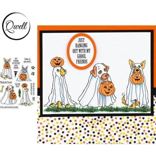 QWELL Clear Transparent Stamps Words Tricks for Treats Style Pumpkin Dogs DIY Scrapbooking Craft Paper Cards Album 2020 New