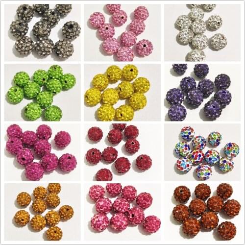 Rhinestone Spacer Beads 20~100pcs/Lot, Good Quality 10mm All Colors Clay Spacer Beads DIY for Jewelry Making Accessories