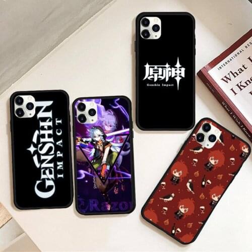 HOTCASHOP Genshin Impact rozor Phone Case Rubber for iPhone 12 pro max mini 11 pro XS MAX 8 7 6 6S Plus X 5S SE 2020 XR case