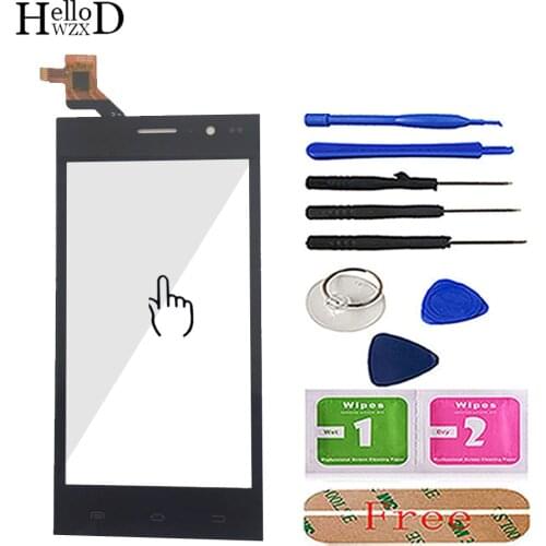 4.5'' Mobile For Highscreen Zera S Power Touch Screen Glass Front Glass Digitizer Panel Lens Sensor Flex Cable Tools Adhesive