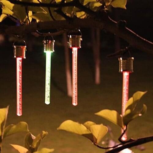 Solar LED Colorful Tube Lights Stick Hanging Lamp Christmas Garden Paths Festival Decoration Outdoor Garden Waterproof Lamp