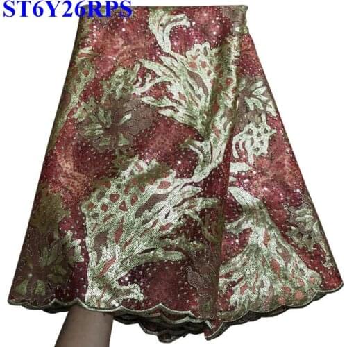 High Quality Peach Nigerian Lace Fabrics With Beads African French Net Lace Fabric Embroidered Tulle Mesh Lace Fabric RE003