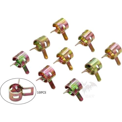 10pcs 7mm ID Fuel Line Vacuum Hose Tubing Spring Clip Clamp Motorcycle Scooter