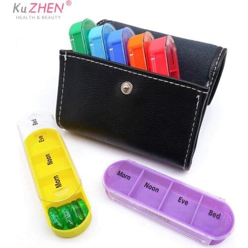 28 Grid 7 Day Weekly Pillbox Storage Container Pill Wallet Box Set Medicine Box Organizer Case Wallet Medicine Box Travel Case