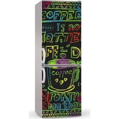 3D Creative Coffee Graffiti Dishwasher Refrigerator Freeze Sticker Kids Art Fridge Door Cover Wallpaper Kitchen Accessory