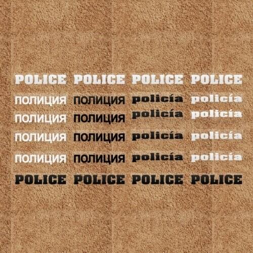 4pcs Multi-language Police Decals Waterproof and Reflective Car Stickers 16cmx3cm