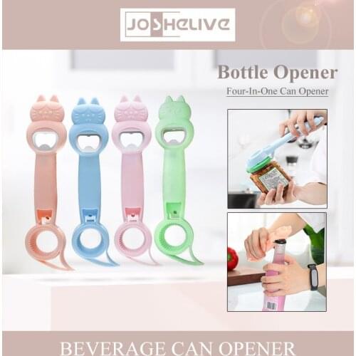 4in1 Multi-purpose Bottle Opener Stainless Steel Non Slip Cans Screw Cap Kitchen Tool Beer Bottle Opener Kitchen Gadgets