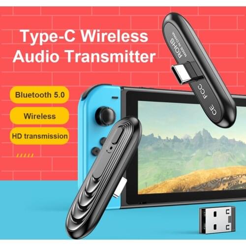 5.0 Transmitter Receiver Type C USB Wireless Audio Adapter For Nintendo Switch For PS4 Console Converter For PC