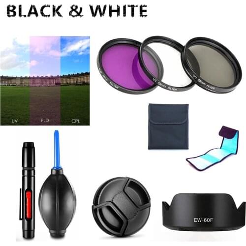 55mm UV FLD CPL Filter EW60F Lens Hood Cap Cleaning pen for CANON EF-M 18-150mm f/3.5-6.3 IS STM Lens EOS M6 Mark II M50 M100 M5