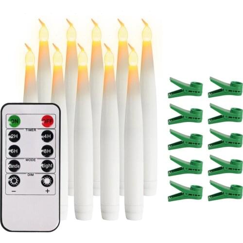 6/10pcs LED Candle Lights Flameless Candles Xmas Tree Decor Candle Light with Remote Control & Clip Wedding Christmas Candles
