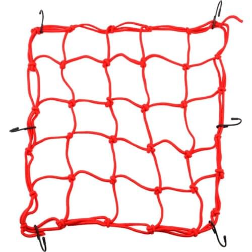6 Hooks Motorbike Motorcycle Cargo Hold Down Net Red 40*40cm