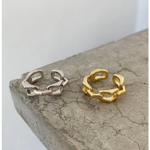 Amaiyllis 925 Sterling Silver Geometric Hollow Open Ring Bump Index Finger Ring For Women 925 Silver Jewelry Gift