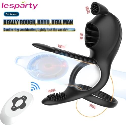 Wireless Vibrator Glans Massager Penis Stimulation Delay Trainer Male Masturbator G Spot Clitoris Licker Sex Toys For Men Couple
