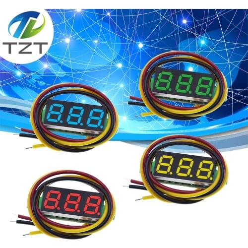 Mini 0.28 inch 0.28" 3 Wires Digital Voltmeter Blue/Red/Green/Yellow LED Display DC 0-100V Digital LED Panel Voltage Meter