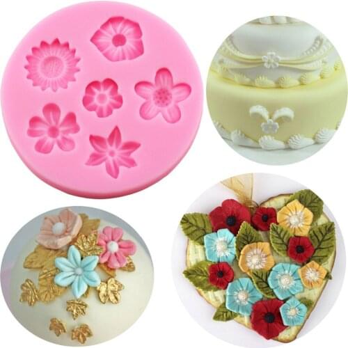 Flower Silicone Mold Candy Fondant Molds DIY Party Wedding Cake Decorating Tools Cupcake Topper Chocolate Gumpaste Jelly Mould