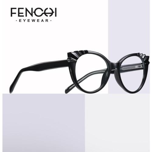 FENCHI TR90 Cat Eye Clear Computer Glasses Anti Blue Light Blocking Glasses Filter Reduces Eye Strain Optical Gaming Eyewear