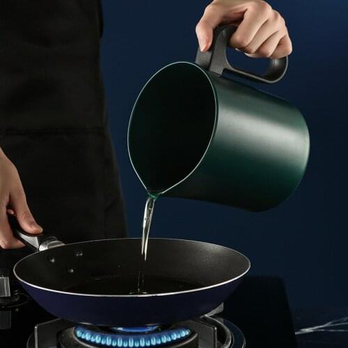 Stainless Steel strainer Aluminum Oil Filter Pot Soup Grease Strainer Oil Storage Pot Grease Keeper Lid kitchen tool Storage