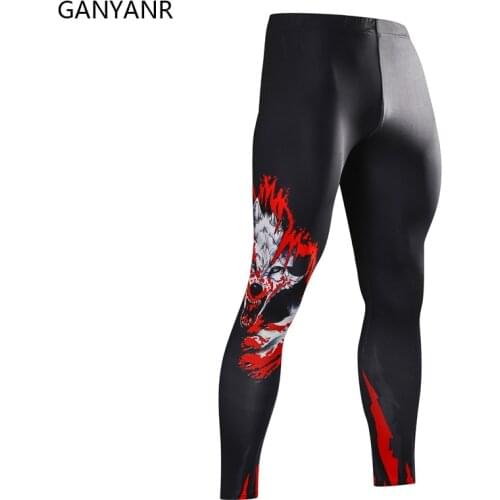 GANYANR Compression Pants Running Tights Men Gym Leggings Sportswear Fitness Sport Sexy Basketball Yoga Football Training Long