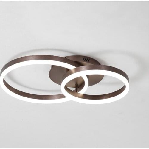 Hot sale Creative rings led chandelier ceiling for living room lights bed room ledlamp Brown modern chandelier lighting fixtures