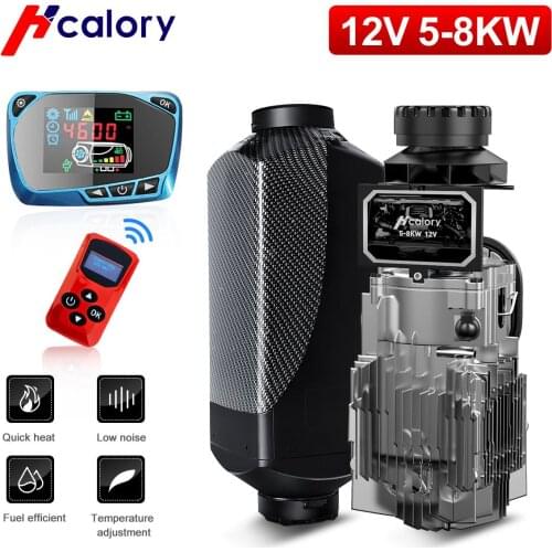 HCalory 12V 8000W LCD switch degreaser wire harness split machine parking heater Car Boat RV Motorhome Trailer Truck