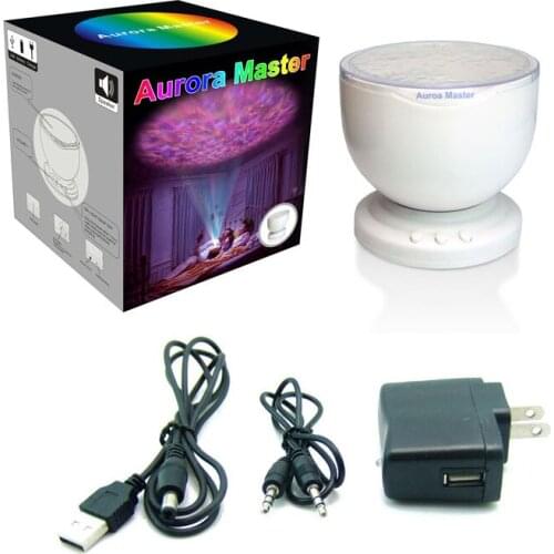 Rainbow Wave Projector Lamp & Speakers Daren Waves Led nightlight MINI-Wave Aurora Master Night light Lap Speakers for MP3 Phone
