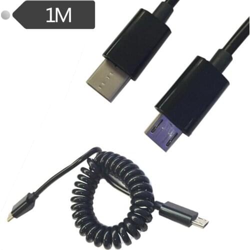 LBSC Spiral Coiled USB 3.1 C-TYPE male to 2.0 micro 5P adapter adaptor Cable-1m