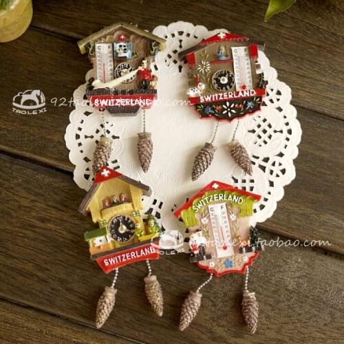 Hot selling creative Swiss cuckoo clock cuckoo travel commemorative 3d refrigerator magnet magnet c magnet jewelry