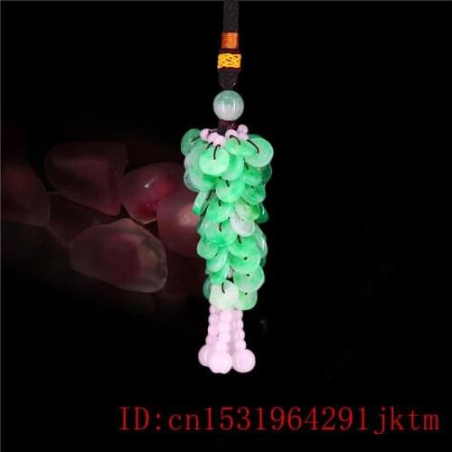 Fashion Jewelry Jade Pendant Green Gifts Natural Charm Amulet Car decoration