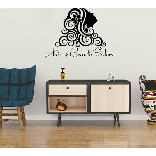 Spanish Beauty Salons Hairdressers Wall Sticker Hair Nail Spa Beauty Salon Shop Window Glass Wall Decal DW11650